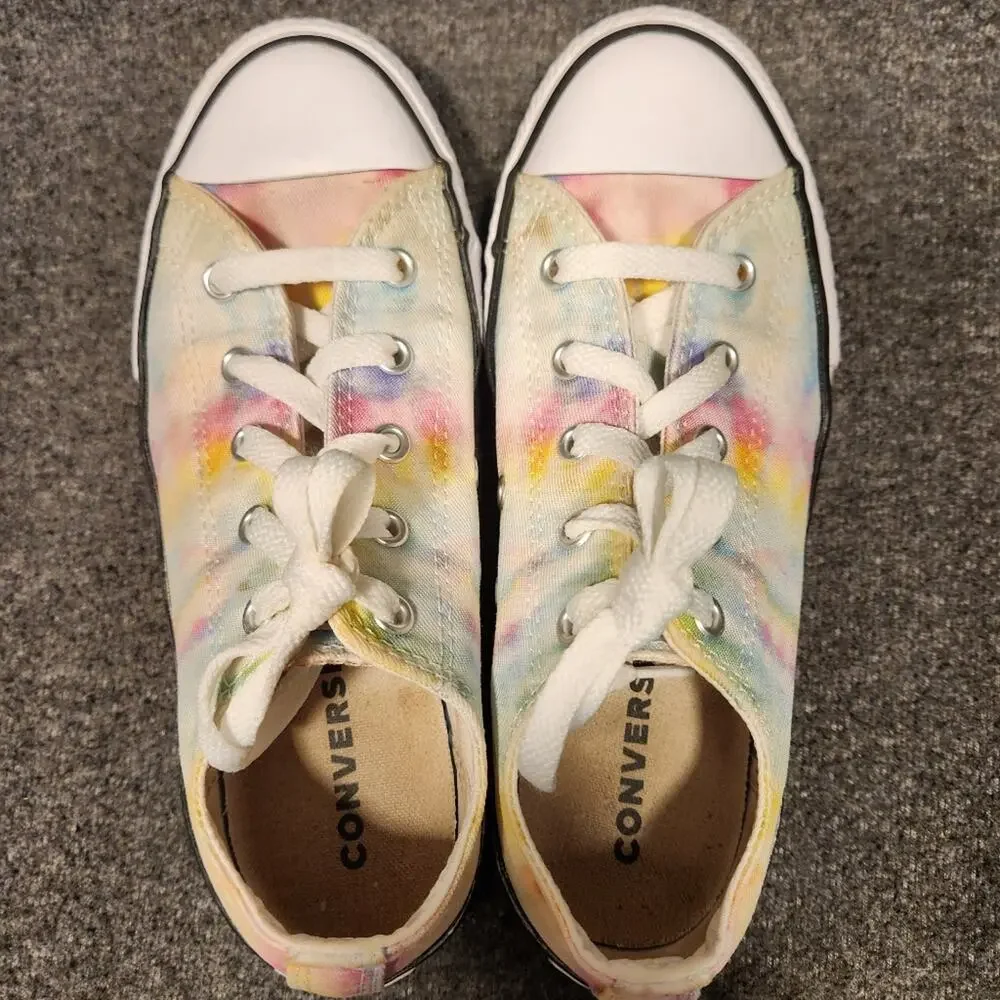 CONVERSE Chuck Taylor All Star 365582F Tie Dye Lo Top Sneakers Youth 3 Girls